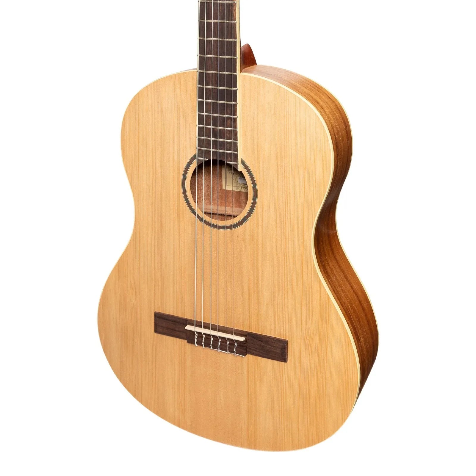 Martinez Slim Jim Full Size Student Classical Guitar with Built-In Tuner, Natural Satin Finish, Model MC-SJ44T-SR — view 4