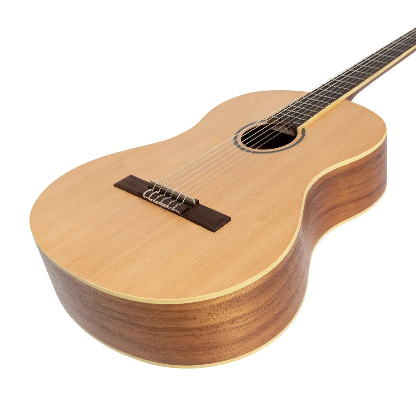 Martinez Slim Jim Full Size Student Classical Guitar with Built-In Tuner, Natural Satin Finish, Model MC-SJ44T-SR — view 6
