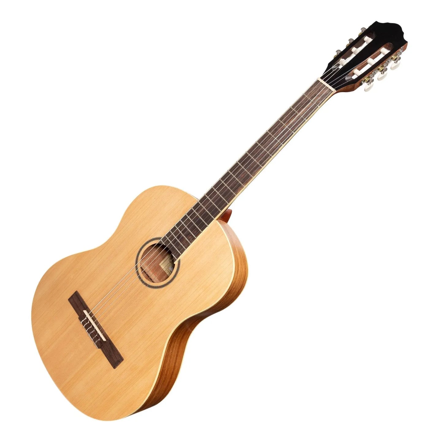 Martinez Slim Jim Full Size Student Classical Guitar with Built-In Tuner, Natural Satin Finish, Model MC-SJ44T-SR — view 3