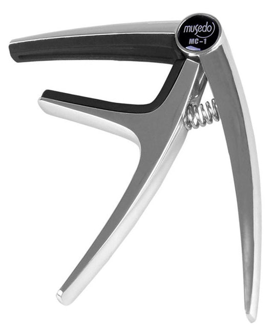Musedo MC-1 Silver Acoustic Electric Guitar Capo, Lightweight Aluminium Alloy, Quick Clamp, Portable, Fits 6-String Guitars