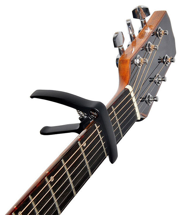 Musedo MC-2 Acoustic Guitar Capo - Black, Lightweight Metal, Quick Operation, Fits 6-String Guitars, Portable, Easy to Use — view 2