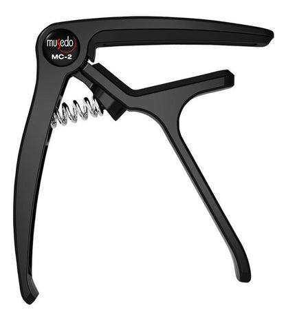 Musedo MC-2 Acoustic Guitar Capo - Black, Lightweight Metal, Quick Operation, Fits 6-String Guitars, Portable, Easy to Use