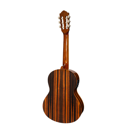 Martinez '51 Series' 3/4 Size Electric Classical Guitar with Built-in Tuner Amara Gloss Finish — view 2
