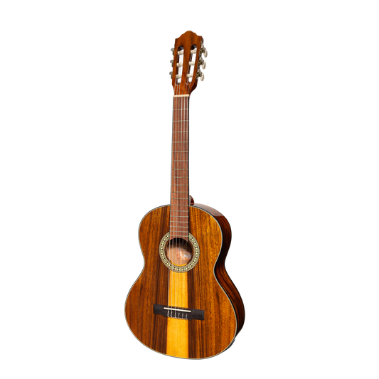 Martinez 51 Series 3/4 Size Electric Classical Guitar with Tuner Teakwood Gloss