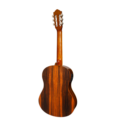 Martinez '51 Series' 4/4 Size Electric Classical Guitar Amara Gloss with Pickup and Tuner — view 2