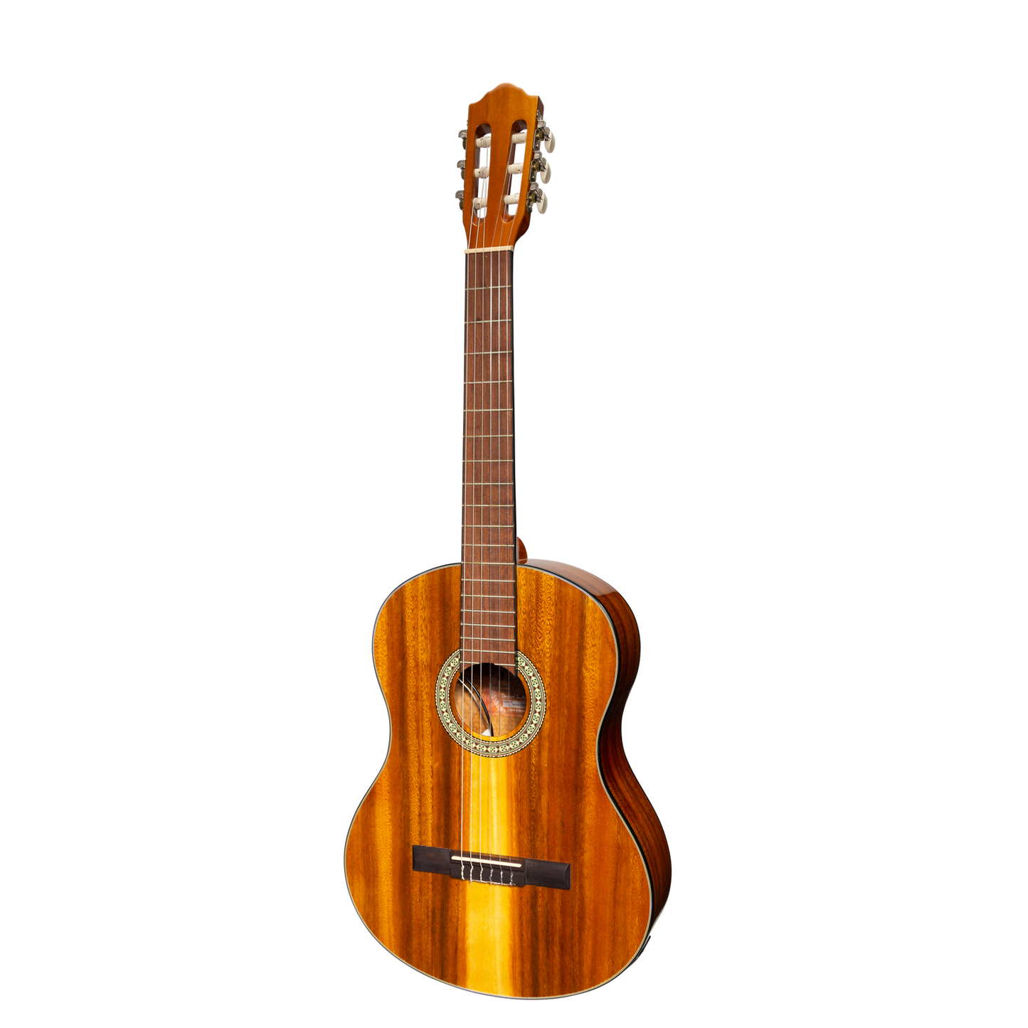 Martinez '51 Series' 4/4 Size Electric Classical Guitar Koa Gloss with Tuner