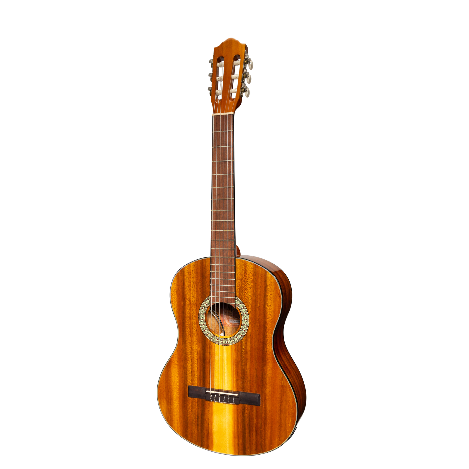 Martinez '51 Series' 4/4 Size Electric Classical Guitar Koa Gloss with Tuner