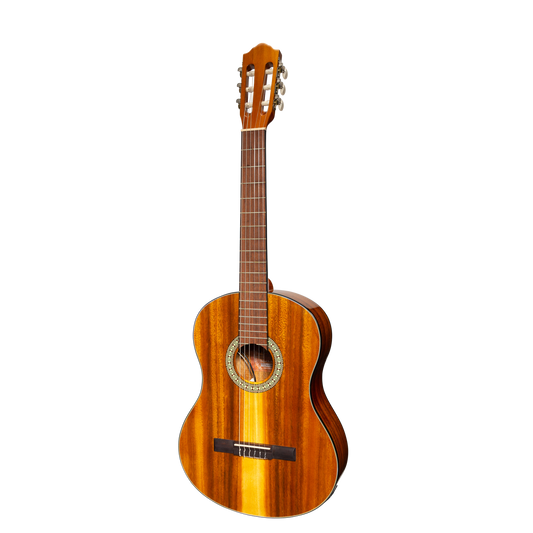 Martinez '51 Series' 4/4 Size Electric Classical Guitar Koa Gloss with Tuner