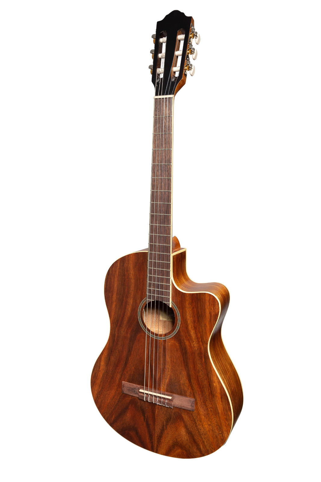Martinez Slim Jim MCC-SJ44PT-RWD Full Size Electric Classical Guitar with Pickup and Tuner Cutaway