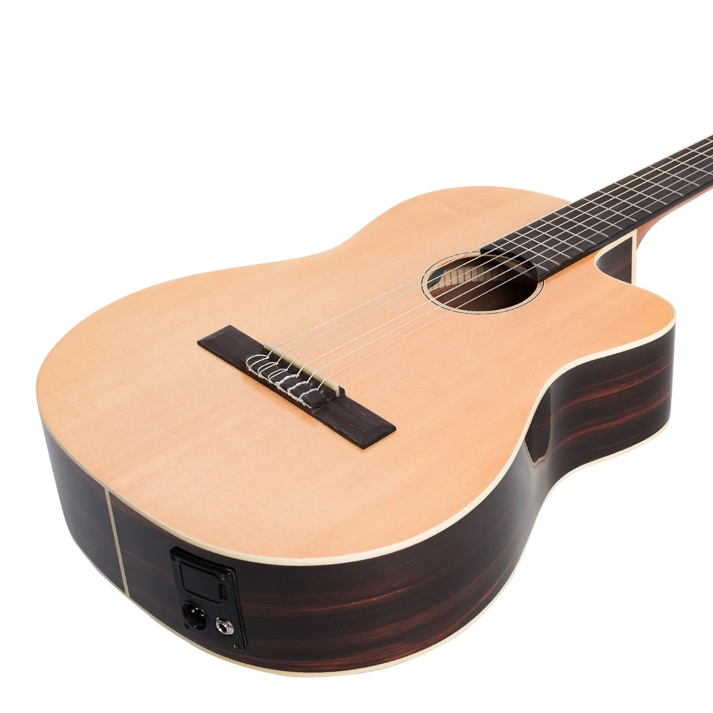 Martinez Southern Star Series MCPC-7C-NGL Spruce Solid Top Acoustic-Electric Classical Cutaway Guitar with Hardcase — view 6
