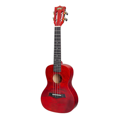 Mojo Traditional Series Quilted Maple Concert Ukulele MCU-03-RED with Padded Gig Bag