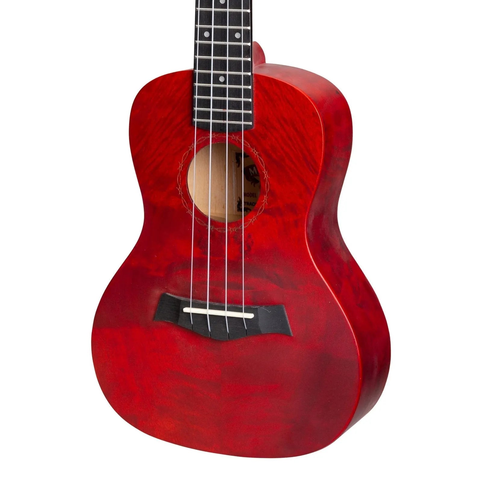 Mojo Traditional Series Quilted Maple Concert Ukulele MCU-03-RED with Padded Gig Bag — view 4