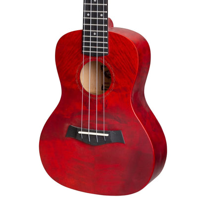Mojo Traditional Series Quilted Maple Concert Ukulele MCU-03-RED with Padded Gig Bag — view 4