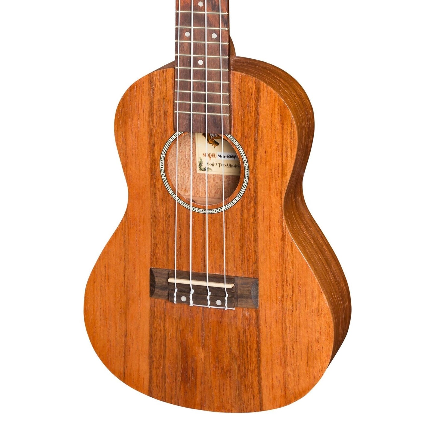 Mojo B80 Series All Bubinga Concert Ukulele Natural Satin, Electric, 4 String, Right Handed, Aquila Strings, 18 Frets, 1 Year Warranty — view 4