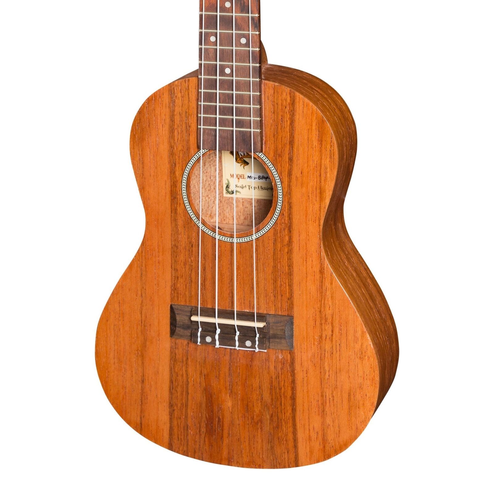 Mojo B80 Series All Bubinga Concert Ukulele Natural Satin, Electric, 4 String, Right Handed, Aquila Strings, 18 Frets, 1 Year Warranty — view 4