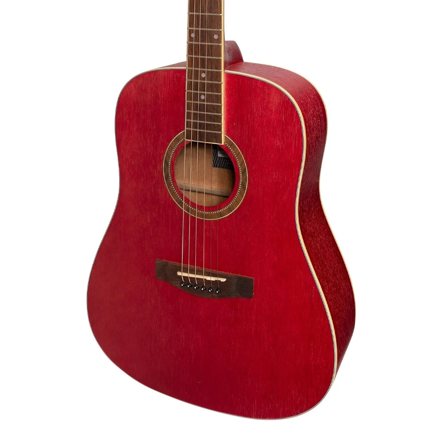 Martinez MD-41-PNK '41 Series' Dreadnought Acoustic Guitar - Strawberry Pink — view 4