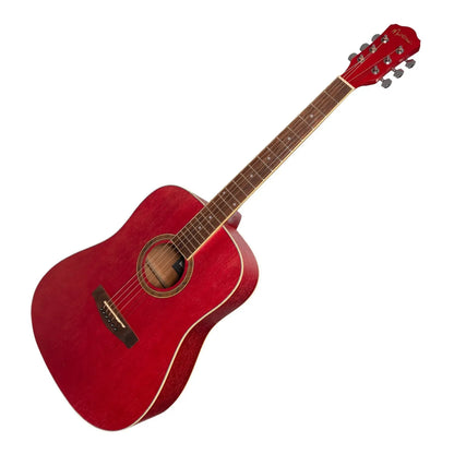 Martinez MD-41-PNK '41 Series' Dreadnought Acoustic Guitar - Strawberry Pink — view 3