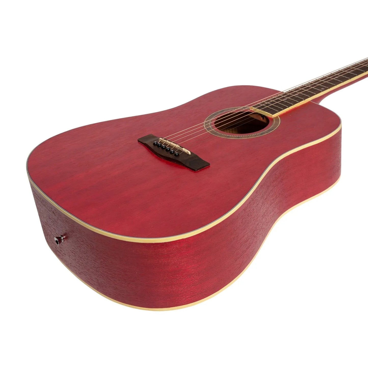 Martinez MD-41-PNK '41 Series' Dreadnought Acoustic Guitar - Strawberry Pink — view 6