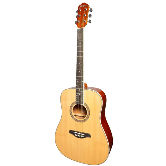 Martinez MD-41GL-NGL Dreadnought Acoustic Guitar Left Hand Natural Gloss Finish