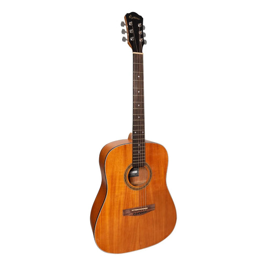 Martinez MD-41L Left Handed Dreadnought Acoustic Guitar - Mahogany, Natural Satin Finish