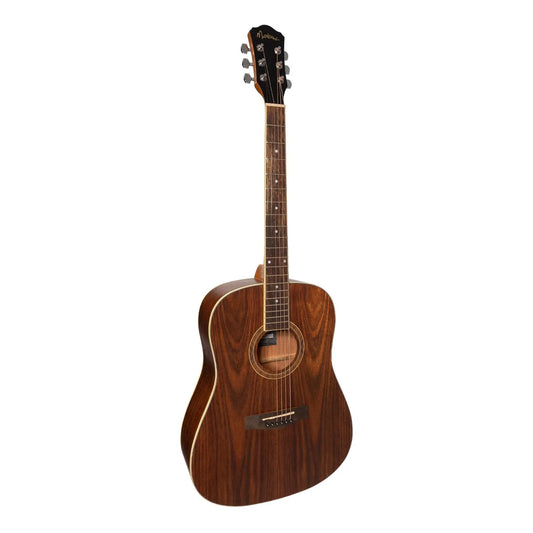 Martinez MD-41L Left Handed Dreadnought Acoustic Guitar Natural Satin Rosewood