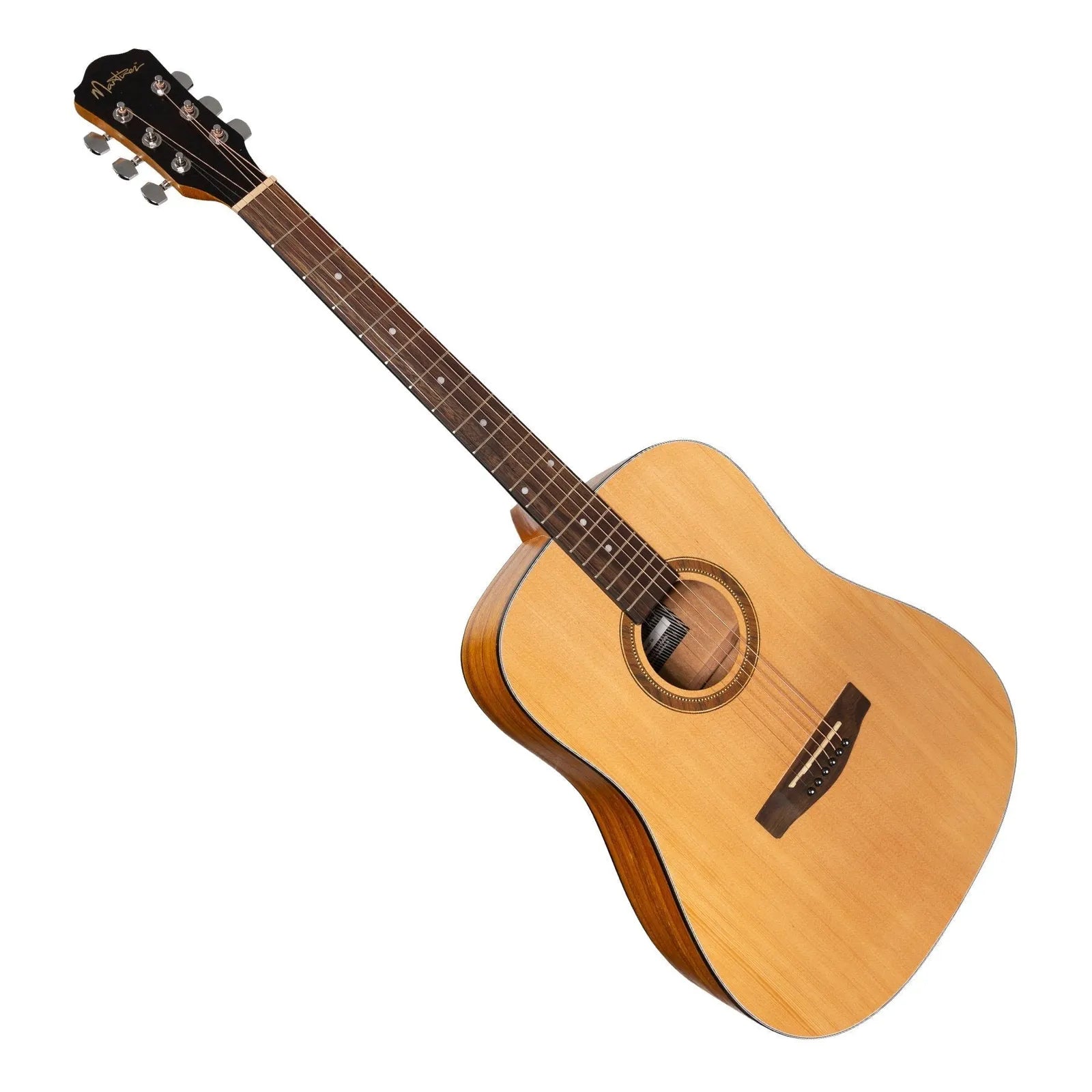 Martinez MD-41L-SK Left Handed Dreadnought Acoustic Guitar Natural Satin Spruce/Koa — view 3