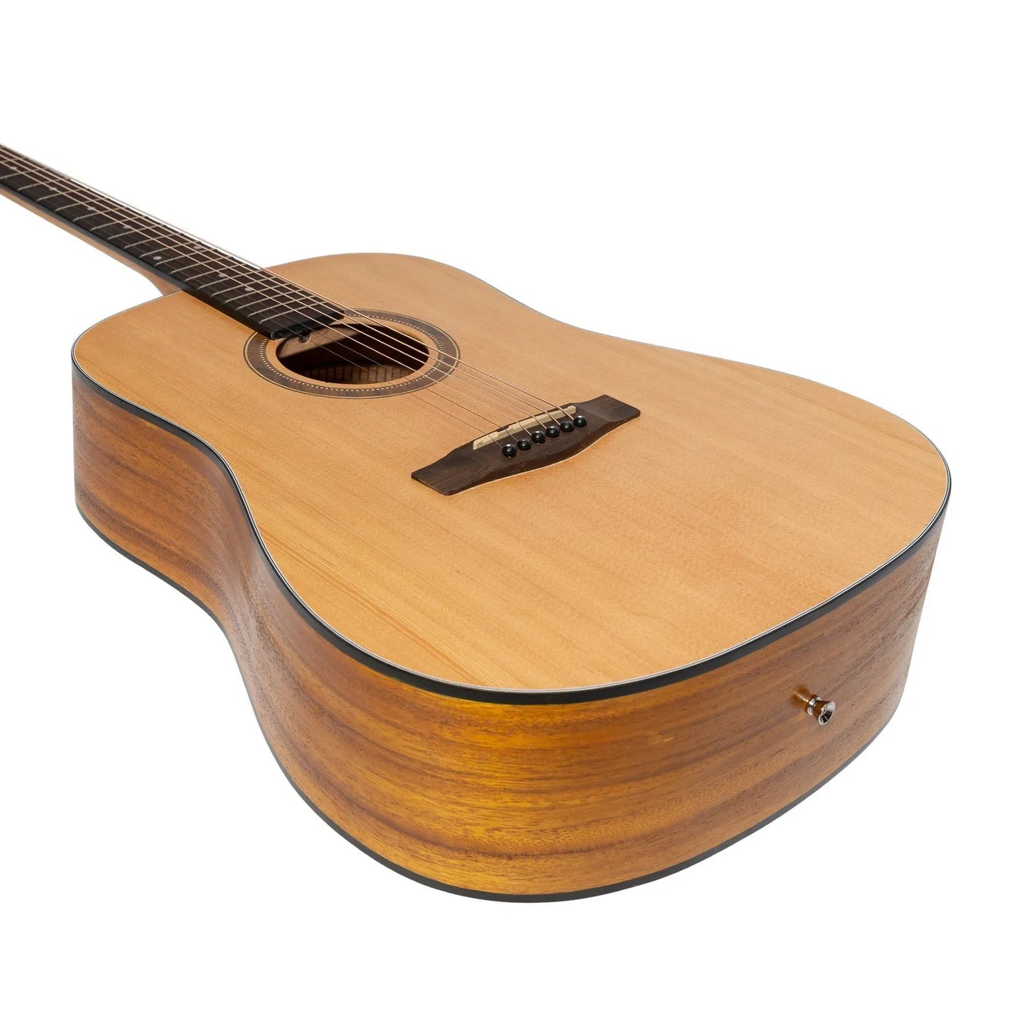 Martinez MD-41L-SK Left Handed Dreadnought Acoustic Guitar Natural Satin Spruce/Koa — view 6