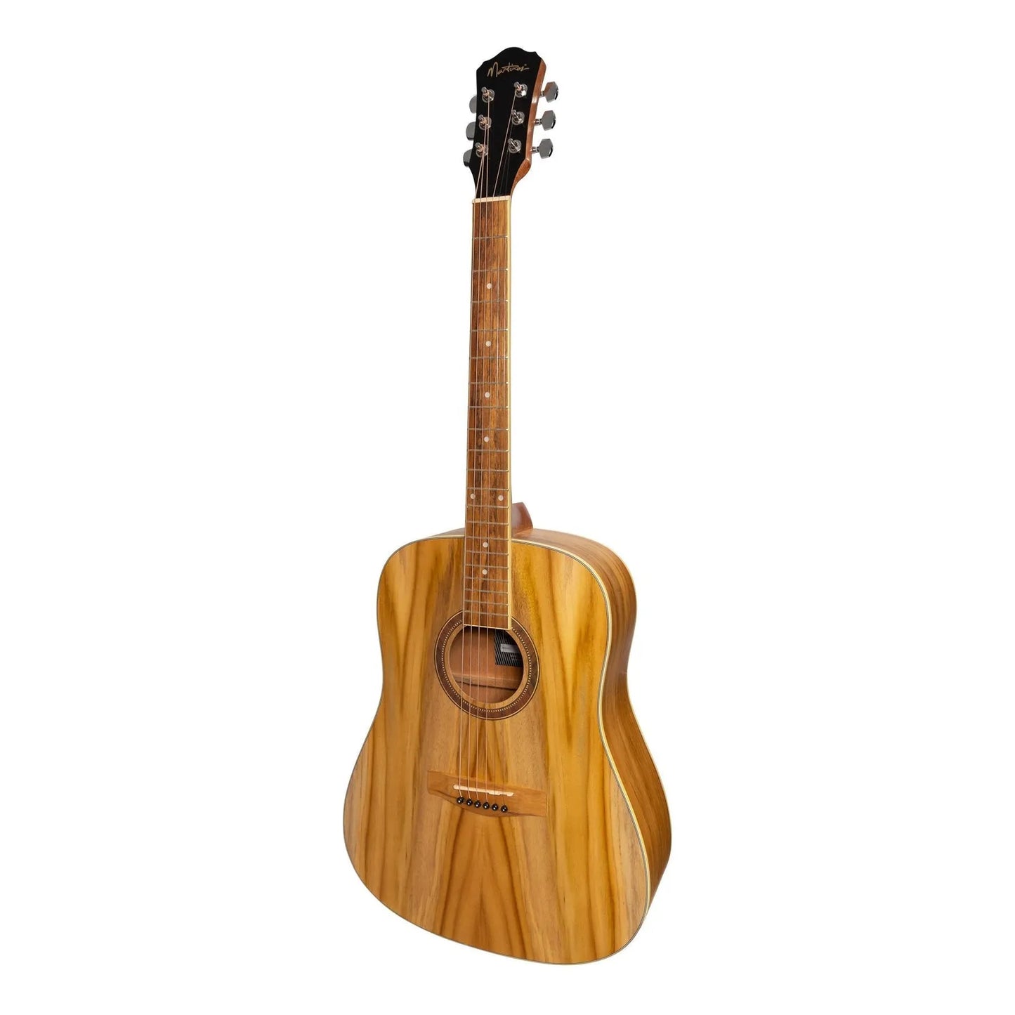 Martinez MD-41T-JTK '41 Series' Dreadnought Acoustic Guitar with Built-in Tuner, Natural Satin, Jati-Teakwood
