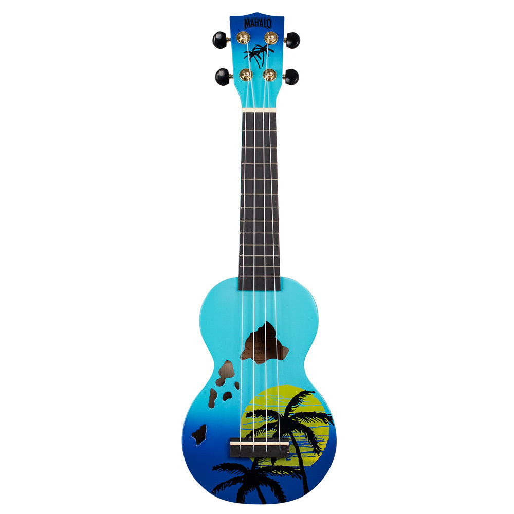Mahalo Designer Series Soprano Ukulele - Hawaii (Blue Burst)