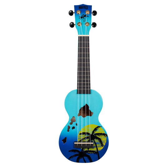 Mahalo Designer Series Soprano Ukulele - Hawaii (Blue Burst)