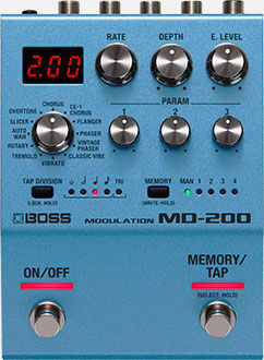 BOSS MD-200 Modulation Pedal - Compact 200 Series with Advanced Sound, Multi-Function Controls, and Onboard Memory.