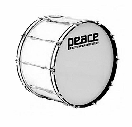 Peace Deluxe Cadet Series 10-Lug Marching Bass Drum White 22 x 10"
