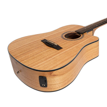 Martinez MDC-41 Dreadnought Cutaway Acoustic-Electric Guitar Mindi-Wood Natural Satin — view 6
