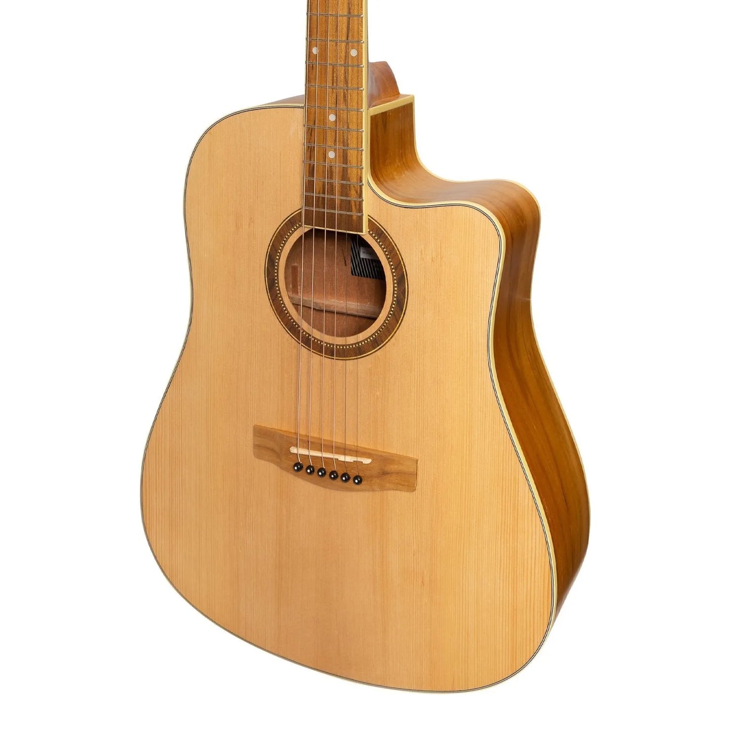 Martinez MDC-41 Dreadnought Cutaway Acoustic-Electric Guitar - Spruce/Jati-Teakwood — view 4