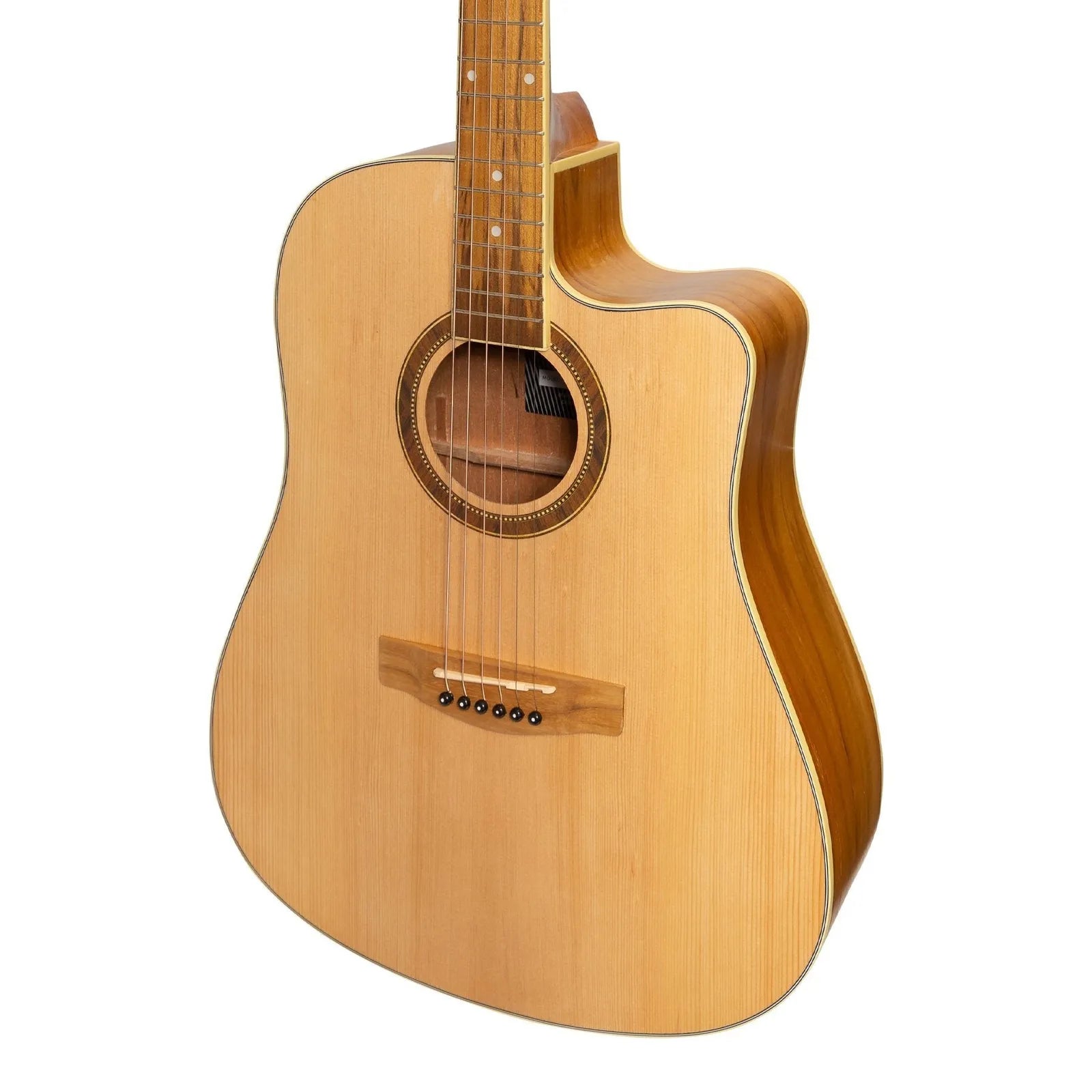 Martinez MDC-41 Dreadnought Cutaway Acoustic-Electric Guitar - Spruce/Jati-Teakwood — view 4
