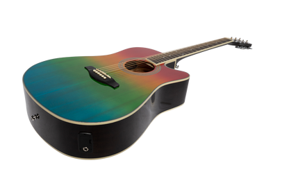 Martinez MDC-41G-MUCL Dreadnought Acoustic Guitar, Cut-away Gloss Finish, Rainbow Gloss, 6 Strings, Right Handed, 1 Year Warranty — view 2