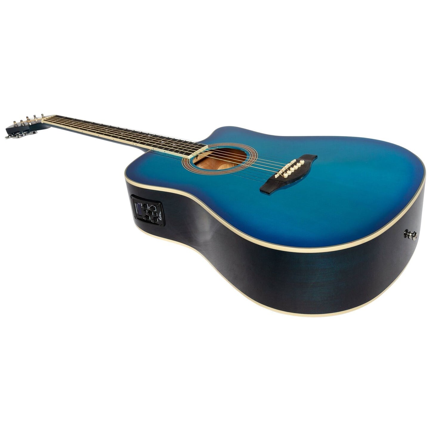 Martinez MDC-41G-TBL Dreadnought Acoustic Guitar Gloss Blue Burst — view 2