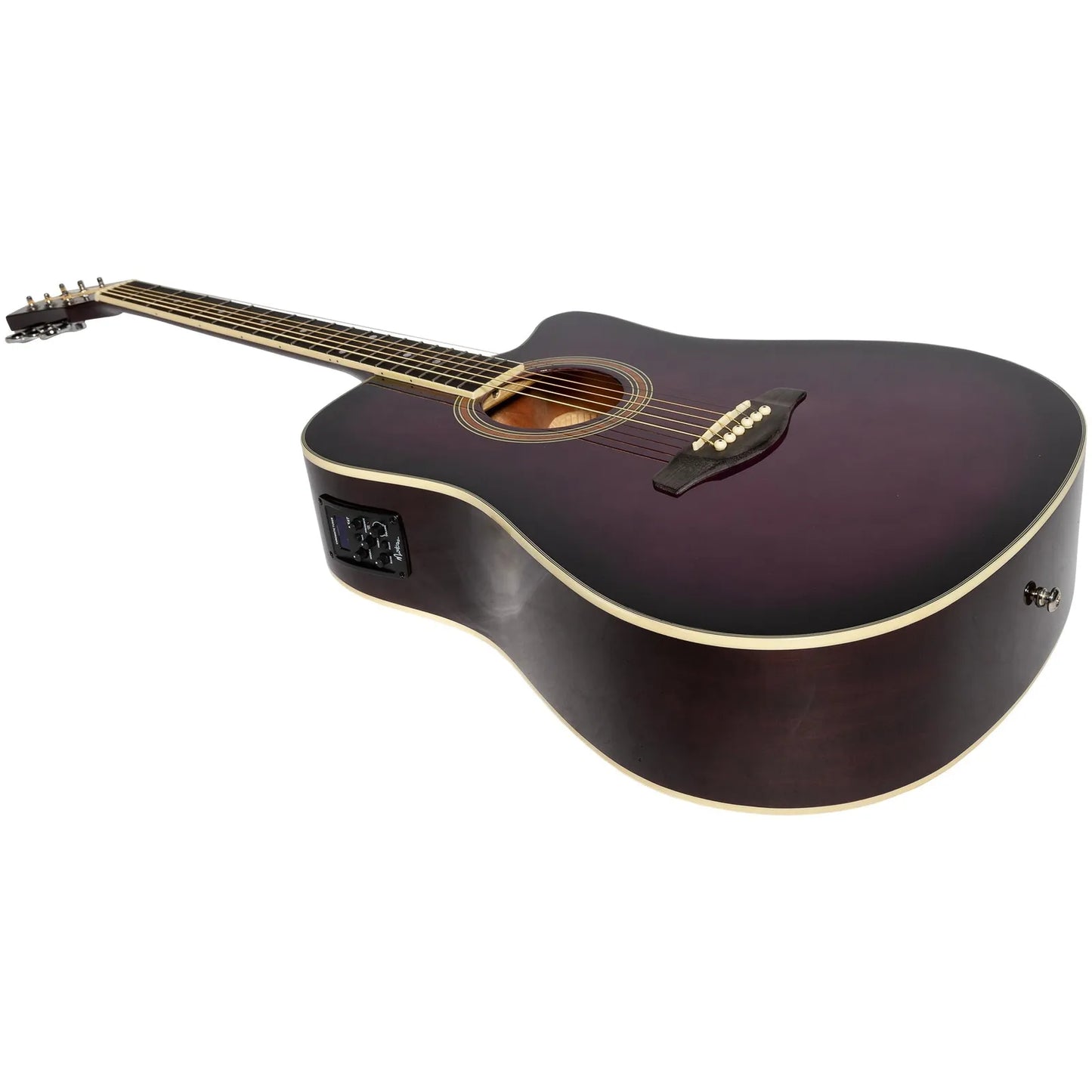 Martinez MDC-41G-TPB Dreadnought Acoustic Guitar Gloss Purple Burst — view 2