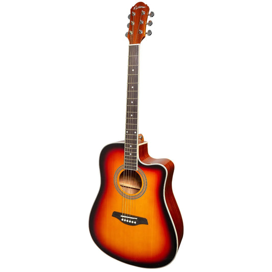 Martinez MDC-41G-TSB Dreadnought Acoustic Guitar Gloss Tobacco Burst 6-String