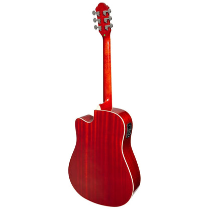 Martinez MDC-41G-TWR Dreadnought Acoustic Guitar, Cut-away Gloss Finish, Gloss Red Burst, 6 Strings, Right Handed — view 3