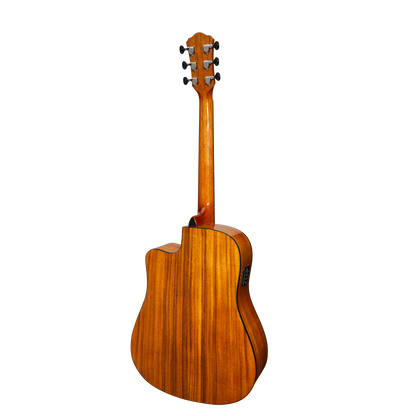 Martinez '51 Series' Acoustic-Electric Dreadnought Cutaway Guitar Koa Gloss MDC-51G-KOA — view 2