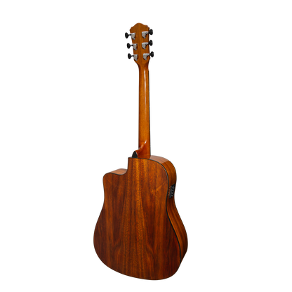 Martinez MDC-51G-TK Left Handed Acoustic-Electric Dreadnought Guitar Teakwood Gloss — view 2