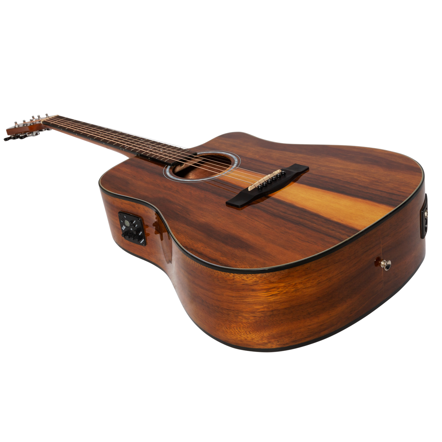 Martinez MDC-51G-TK Left Handed Acoustic-Electric Dreadnought Guitar Teakwood Gloss — view 3