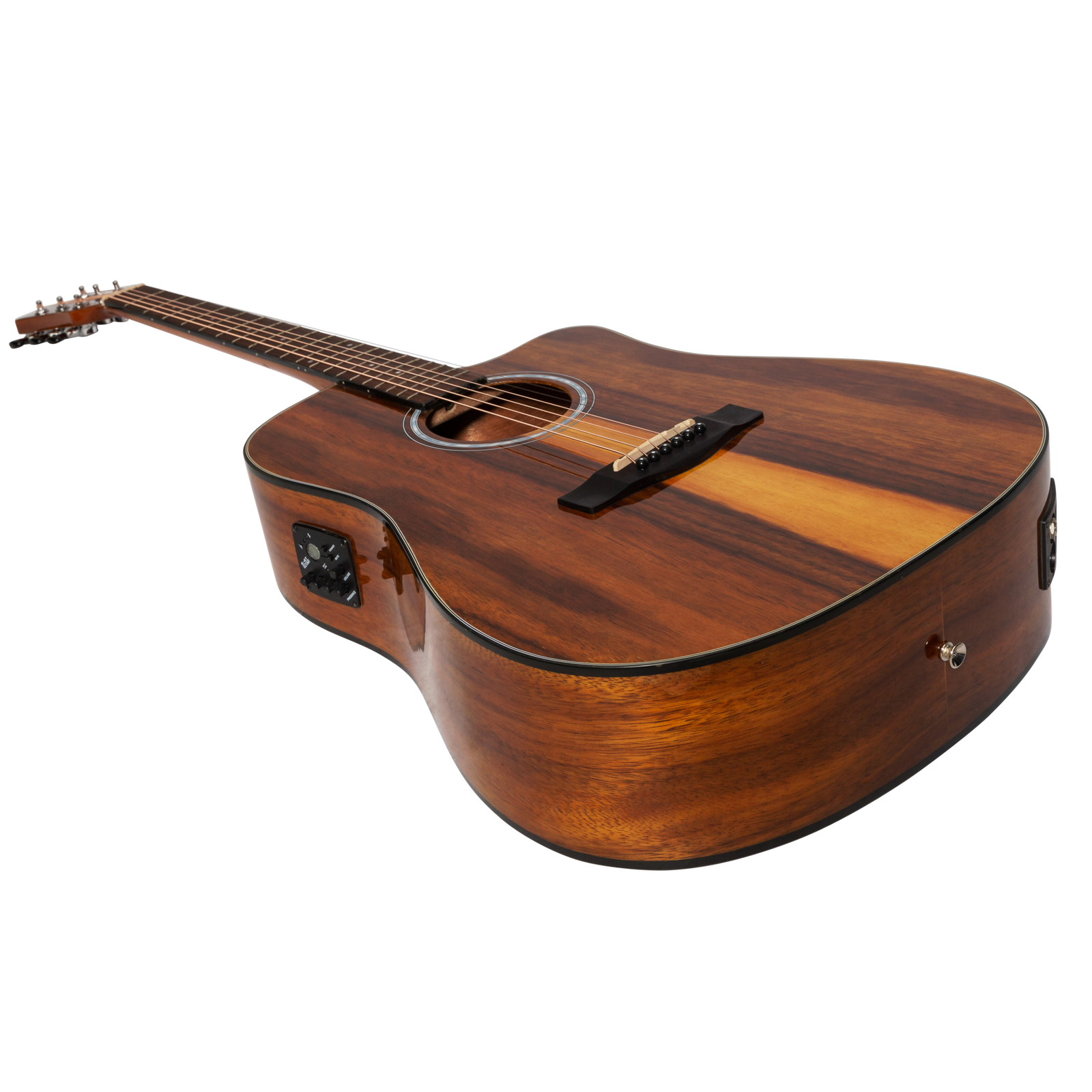 Martinez MDC-51G-TK Left Handed Acoustic-Electric Dreadnought Guitar Teakwood Gloss — view 3