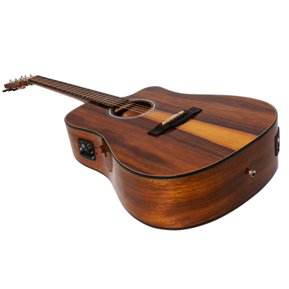 Martinez MDC-51G-TK Left Handed Acoustic-Electric Dreadnought Guitar Teakwood Gloss — view 3