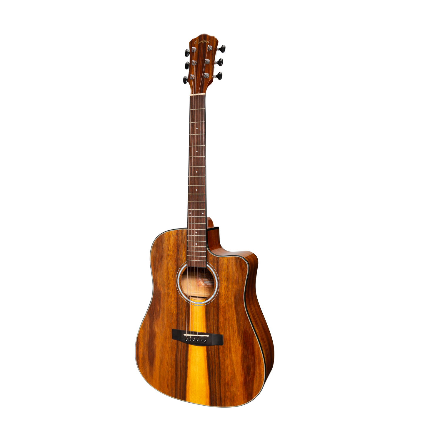 Martinez MDC-51G-TK Left Handed Acoustic-Electric Dreadnought Guitar Teakwood Gloss