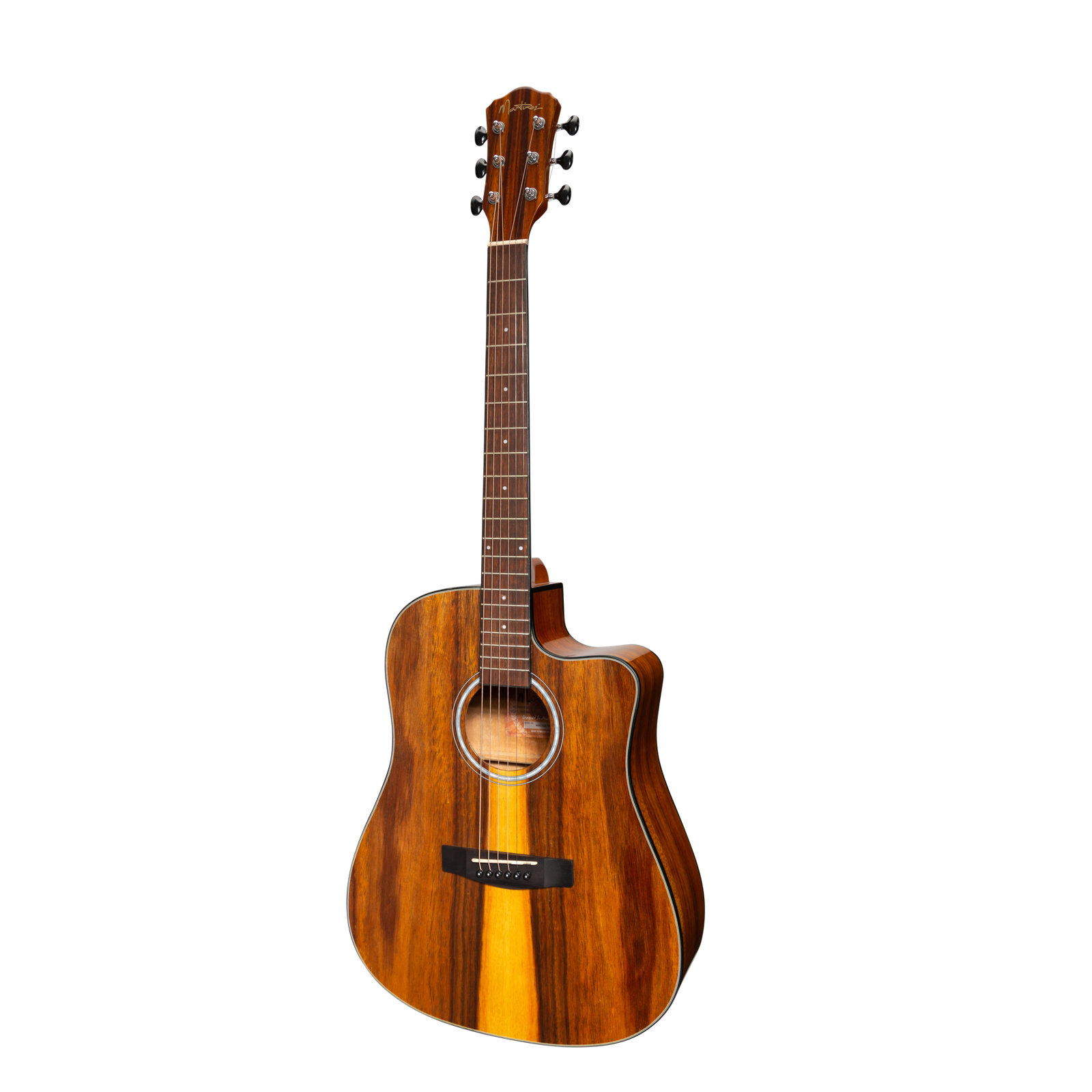 Martinez MDC-51G-TK Left Handed Acoustic-Electric Dreadnought Guitar Teakwood Gloss