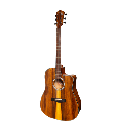 Martinez MDC-51G-TK Left Handed Acoustic-Electric Dreadnought Guitar Teakwood Gloss