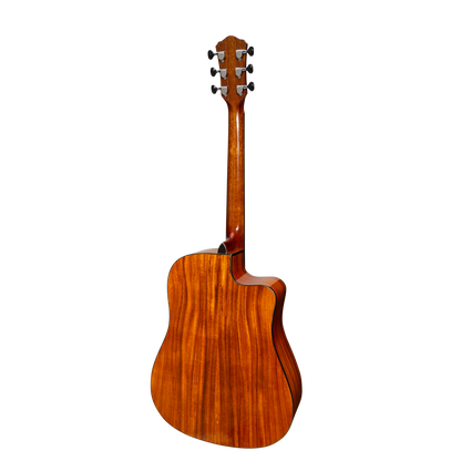 Martinez '51 Series' Left Handed Acoustic-Electric Dreadnought Cutaway Guitar Koa Gloss MDC-51GL-KOA — view 2