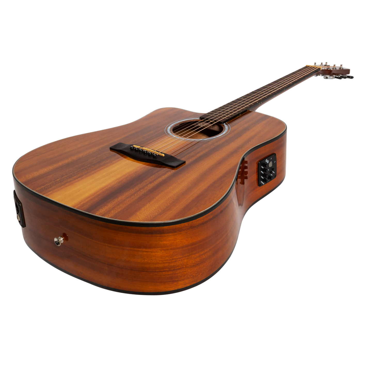 Martinez '51 Series' Left Handed Acoustic-Electric Dreadnought Cutaway Guitar Koa Gloss MDC-51GL-KOA — view 3